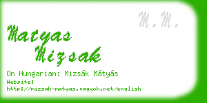 matyas mizsak business card